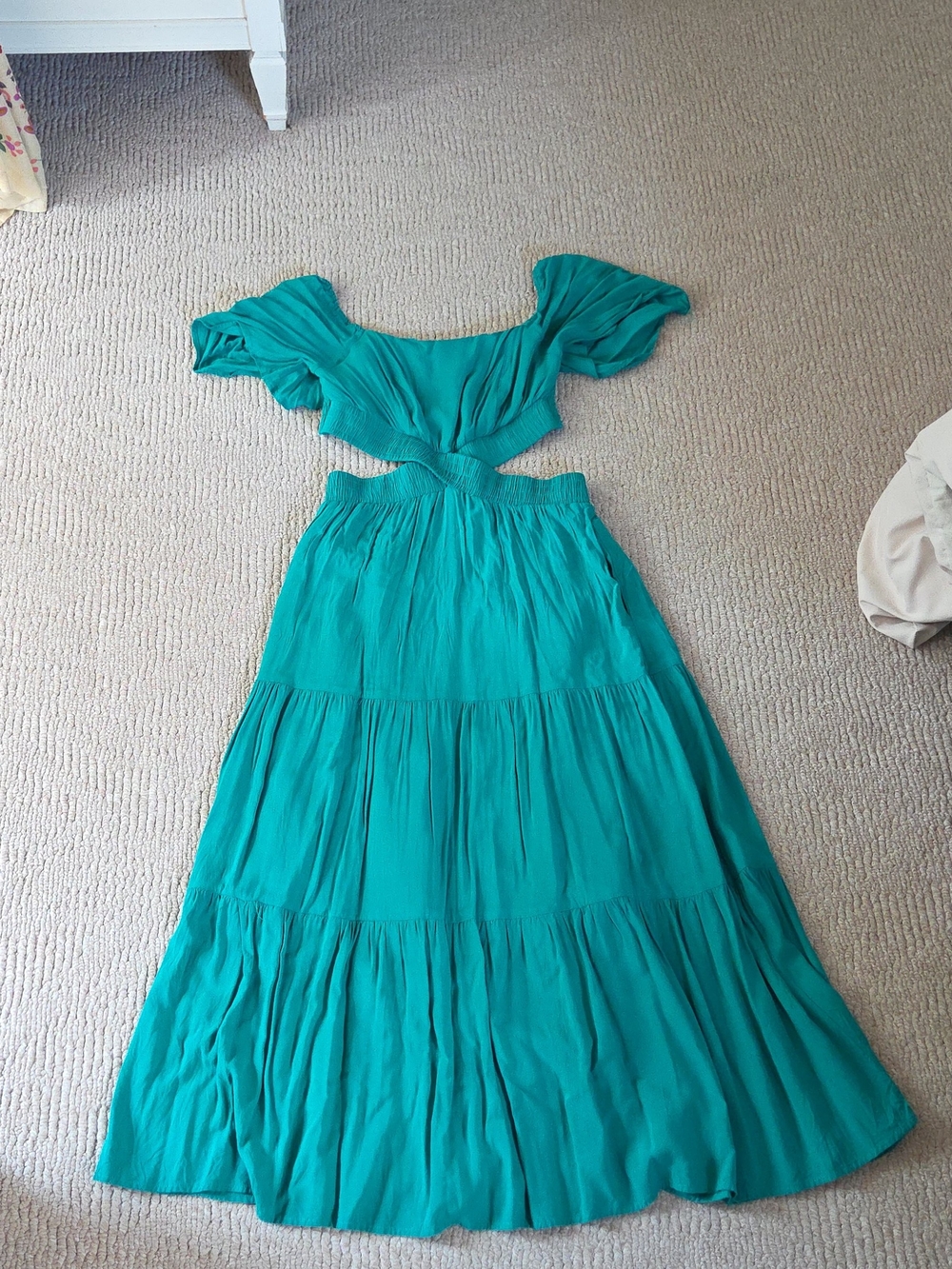Emerald Green Waist Cutout Maxi Dress Size S